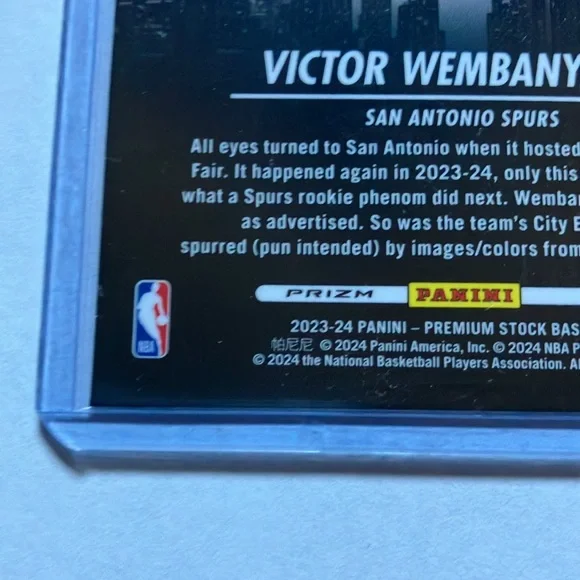 2023-24 Panini NBA Hoops City Edition Victor Wembanyama SA Spurs PRIZM Rookie RC - Picture 3 of 3